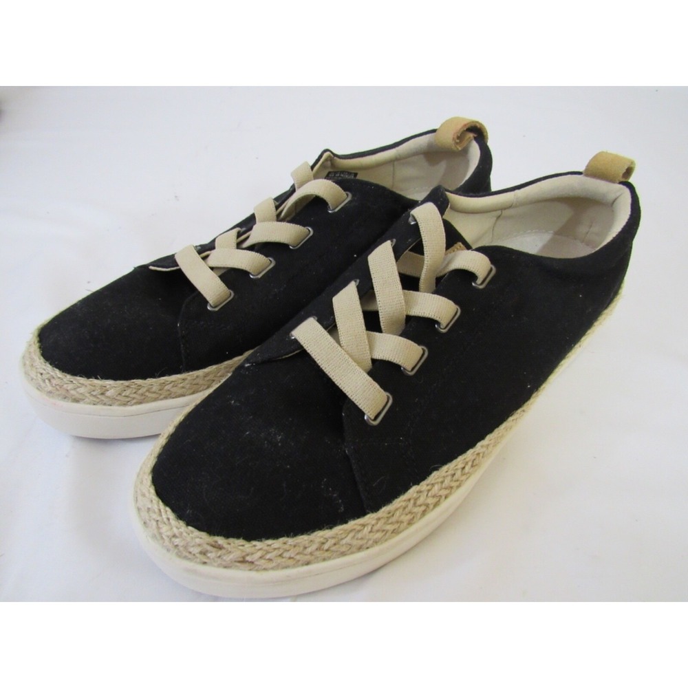 Spenco Women's Malibu Sneaker Black Espadrille Shoe Comfort Causal Size 10B